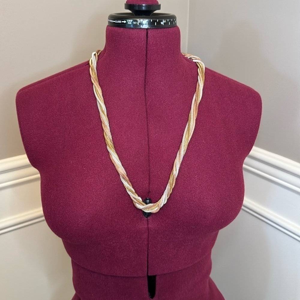 Bay studio gold, silver, and rose gold/copper necklace